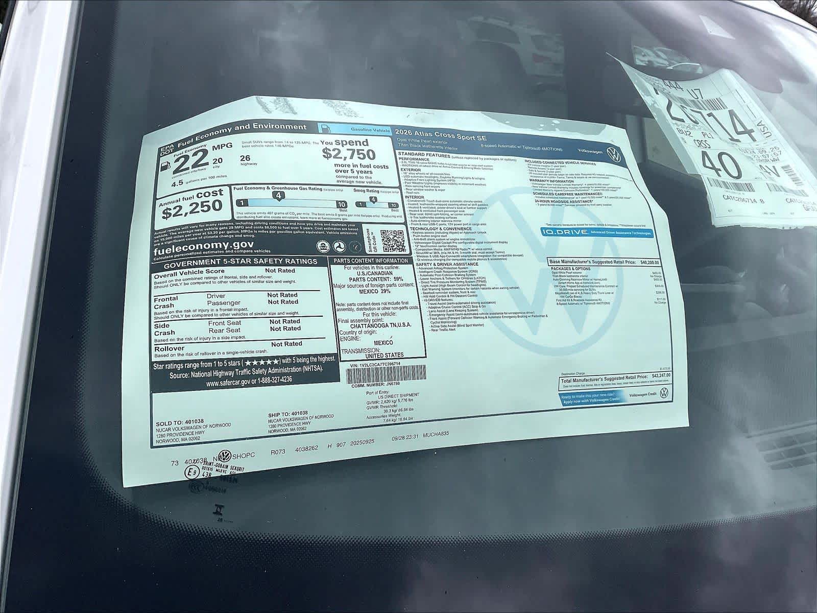 2026 Volkswagen Atlas Cross Sport 2.0T SE - Photo 18