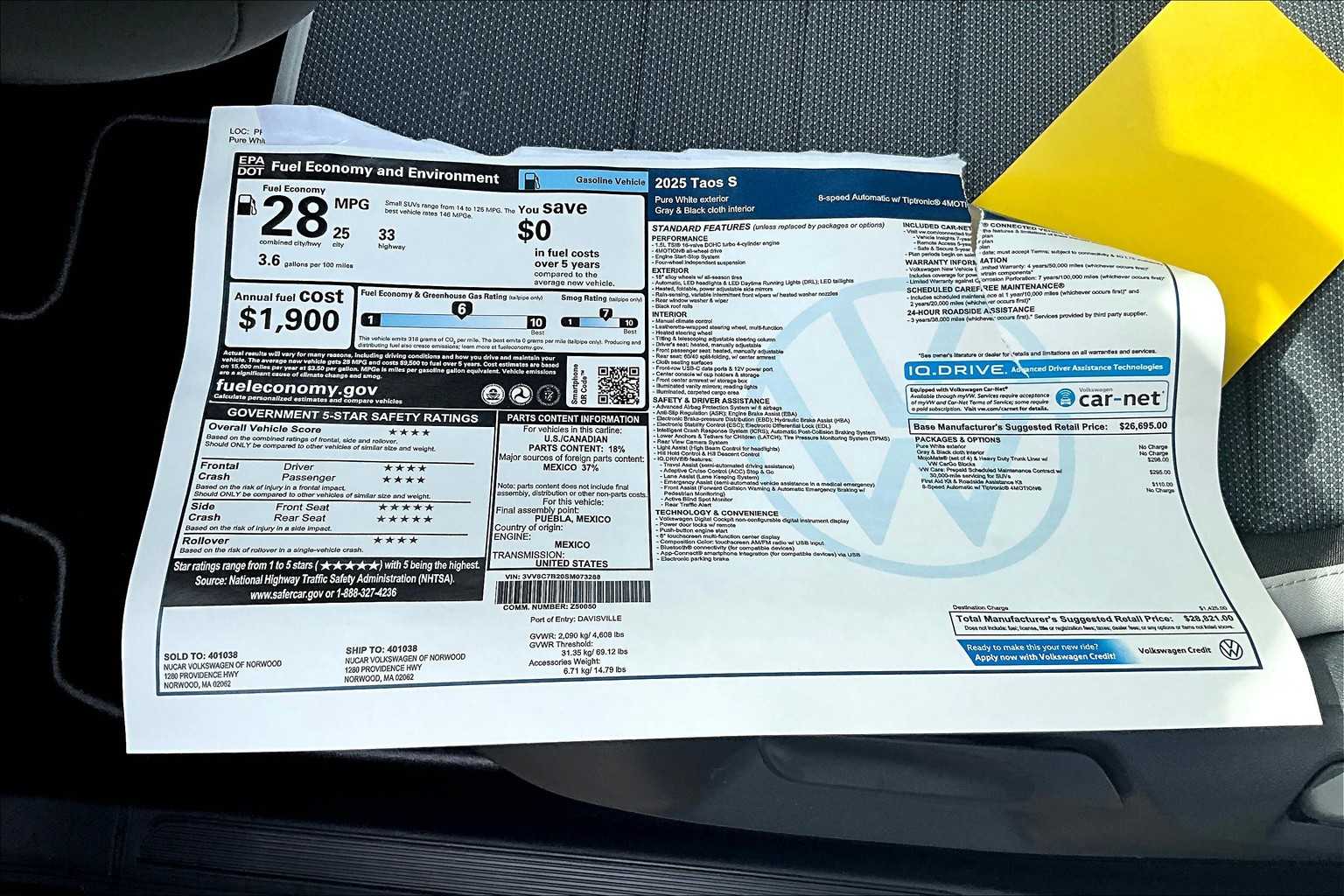 2025 Volkswagen Taos S - Photo 17