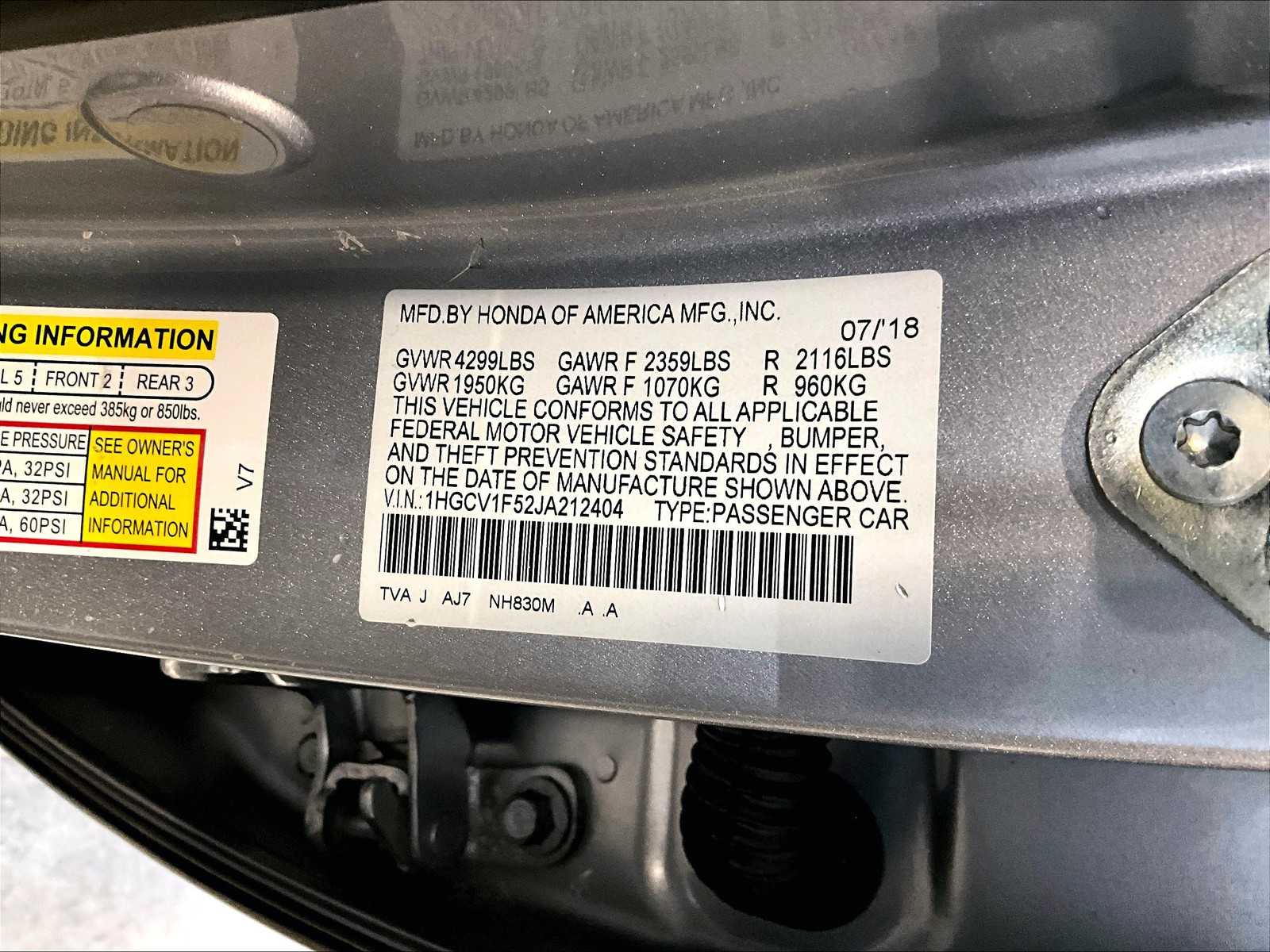 2018 Honda Accord EX-L 1.5T - Photo 36