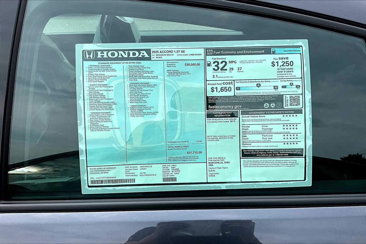 2025 Honda Accord SE - Photo 17