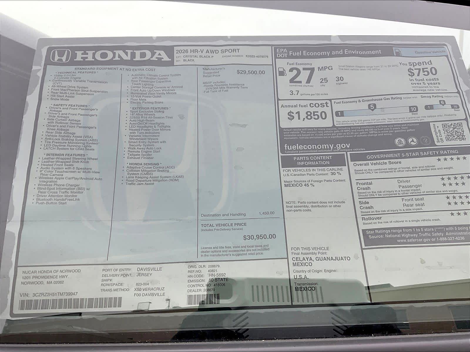 2026 Honda HR-V Sport - Photo 18