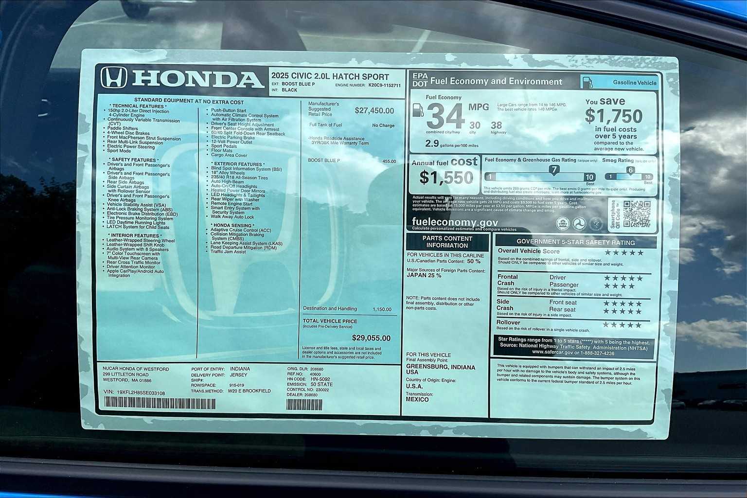 2025 Honda Civic Hatchback Sport - Photo 18