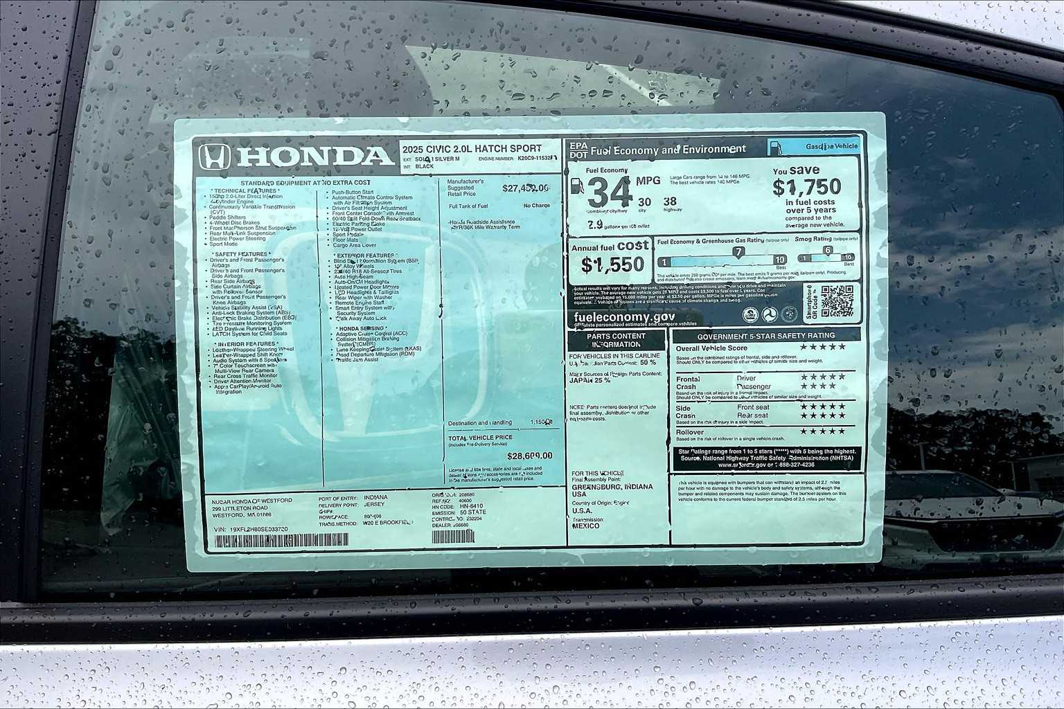 2025 Honda Civic Hatchback Sport - Photo 18