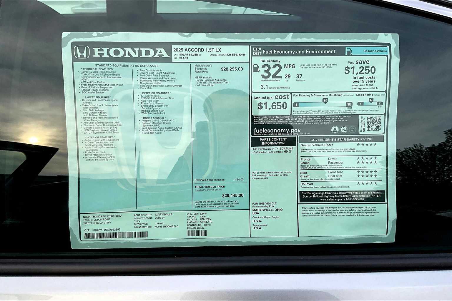 2025 Honda Accord LX - Photo 17