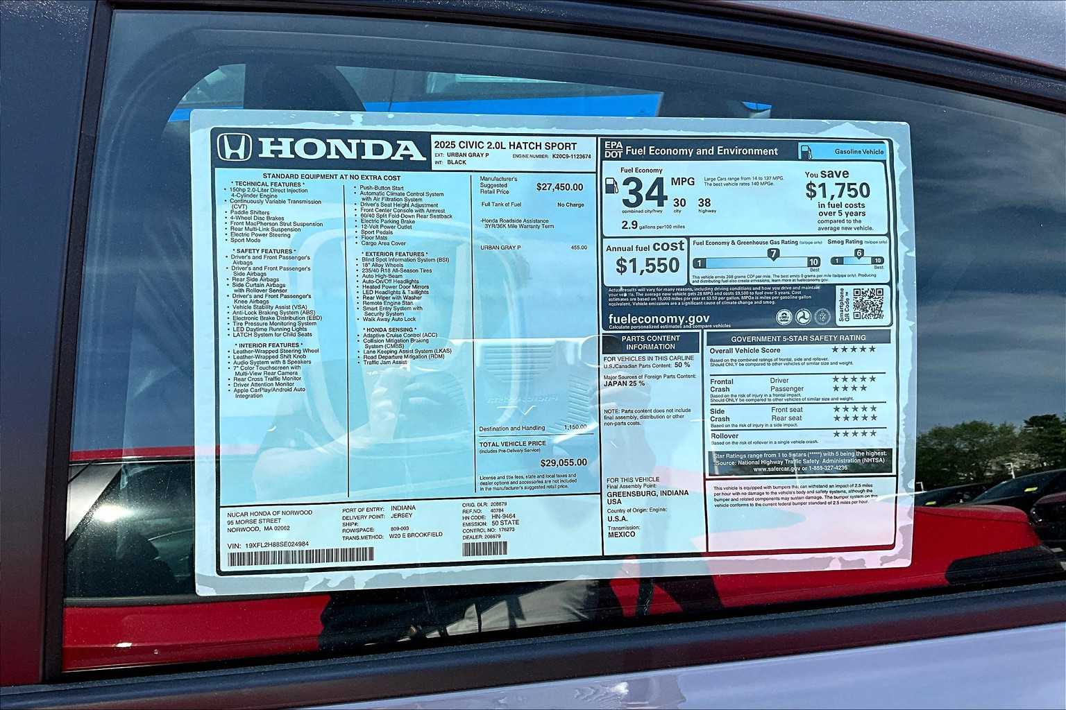 2025 Honda Civic Hatchback Sport - Photo 17