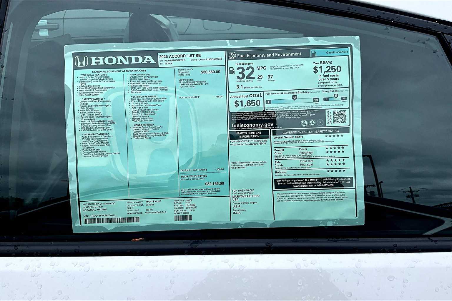 2025 Honda Accord SE - Photo 17