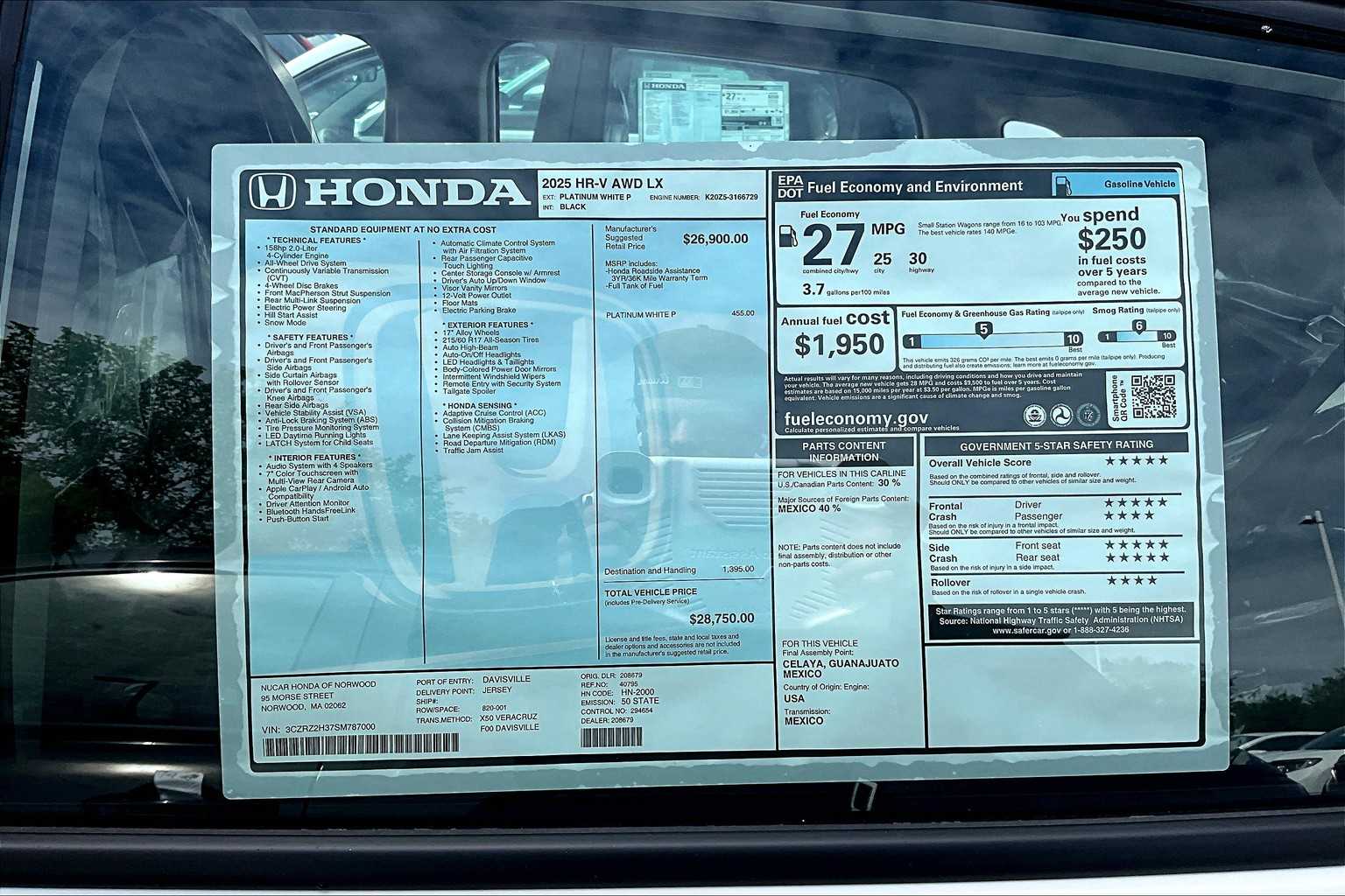 2025 Honda HR-V LX - Photo 17