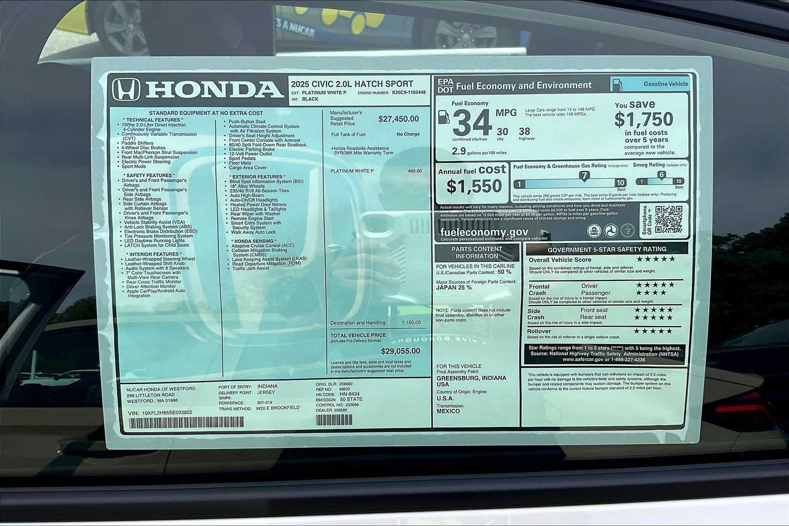 2025 Honda Civic Hatchback Sport - Photo 17