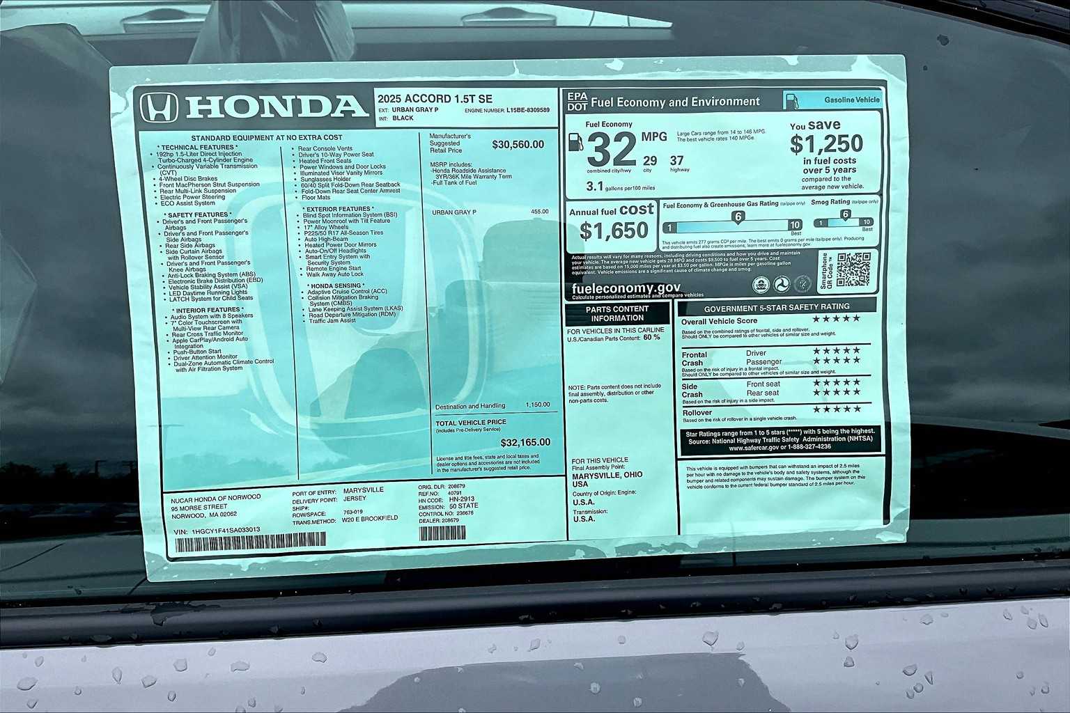 2025 Honda Accord SE - Photo 17