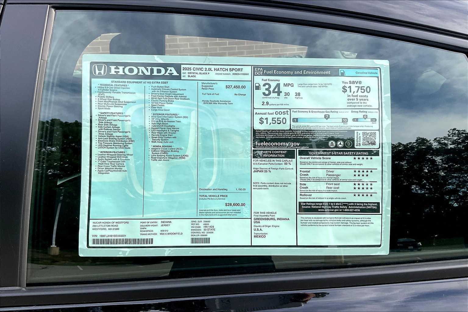 2025 Honda Civic Hatchback Sport - Photo 18