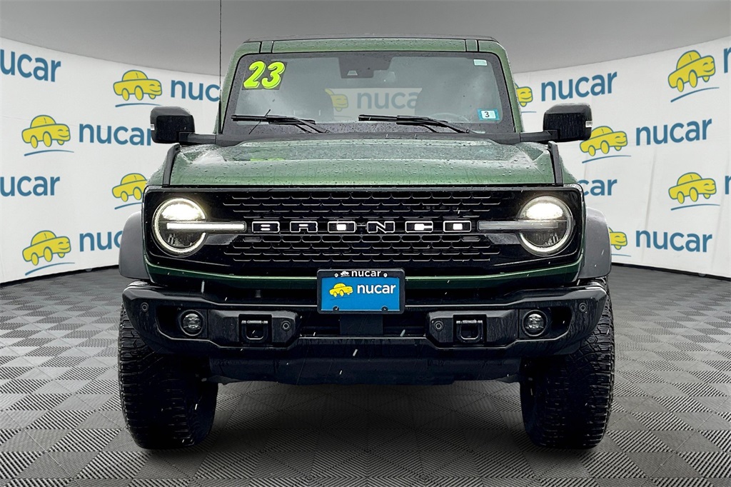 Used 2023 Ford Bronco 4-Door Wildtrak with VIN 1FMEE5DP8PLB61177 for sale in New Castle, DE