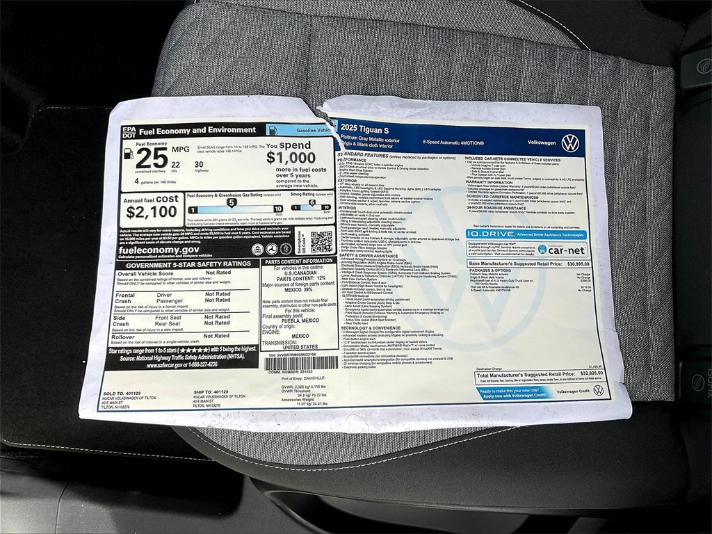 2025 Volkswagen Tiguan 2.0T S - Photo 17