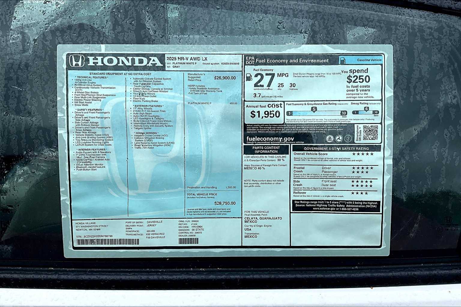 2025 Honda HR-V LX - Photo 17