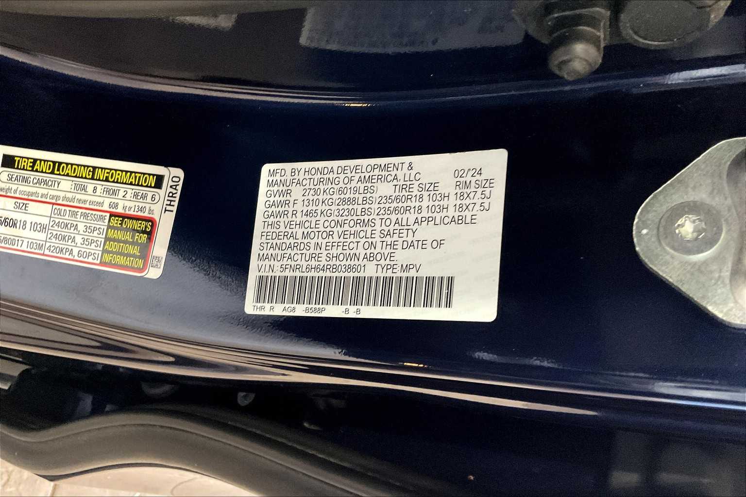 2024 Honda Odyssey EX-L - Photo 35