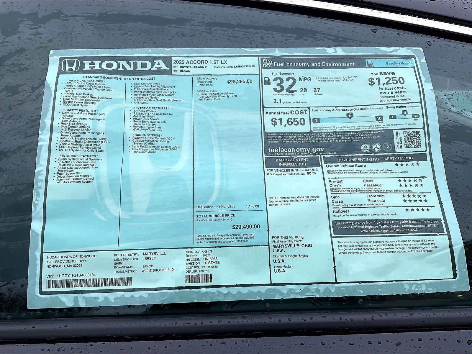 2025 Honda Accord LX - Photo 18