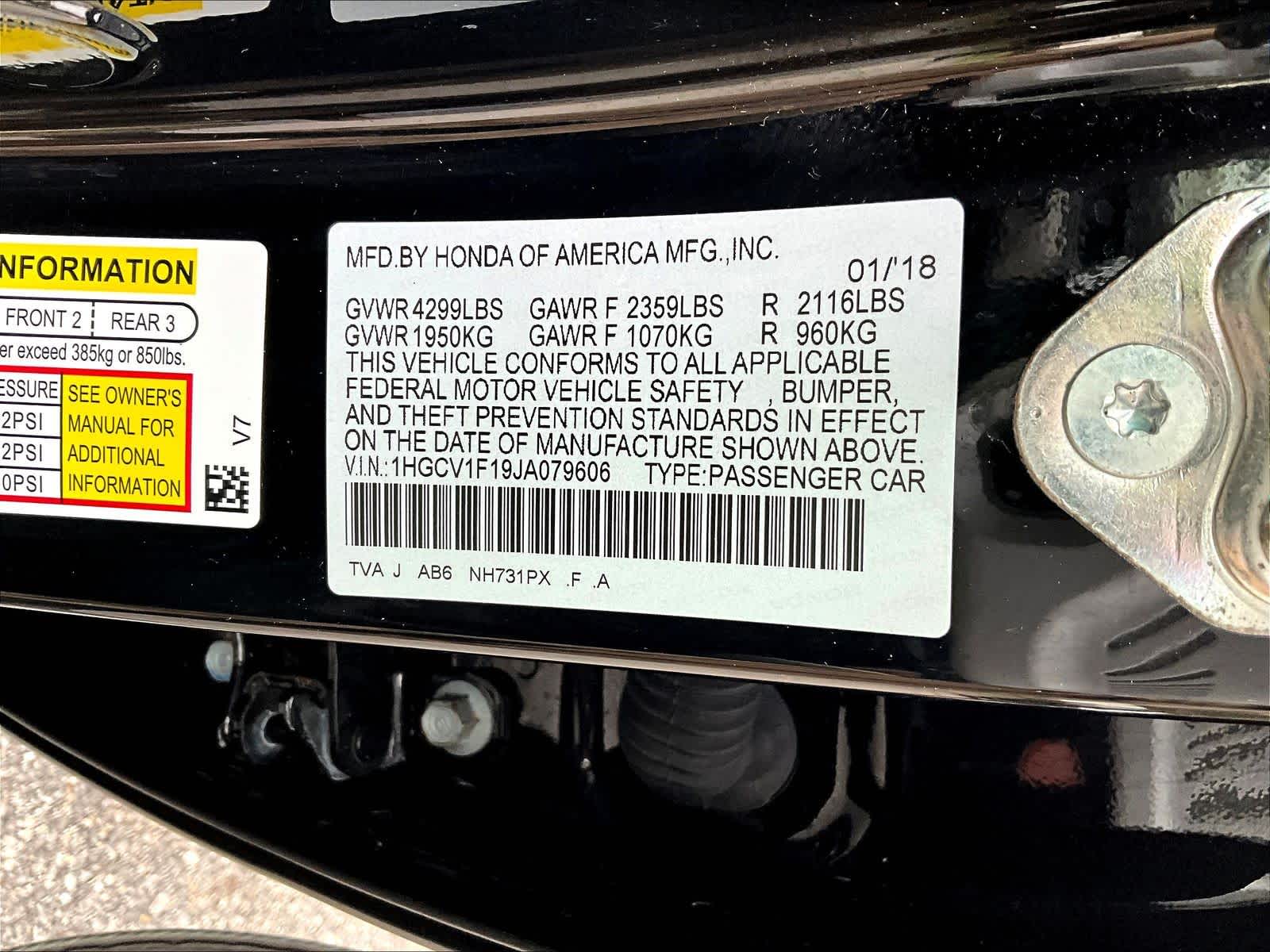 2018 Honda Accord LX 1.5T - Photo 34