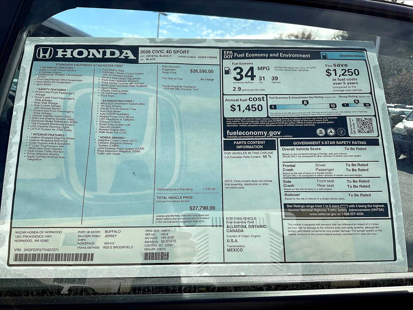 2026 Honda Civic Sport - Photo 18