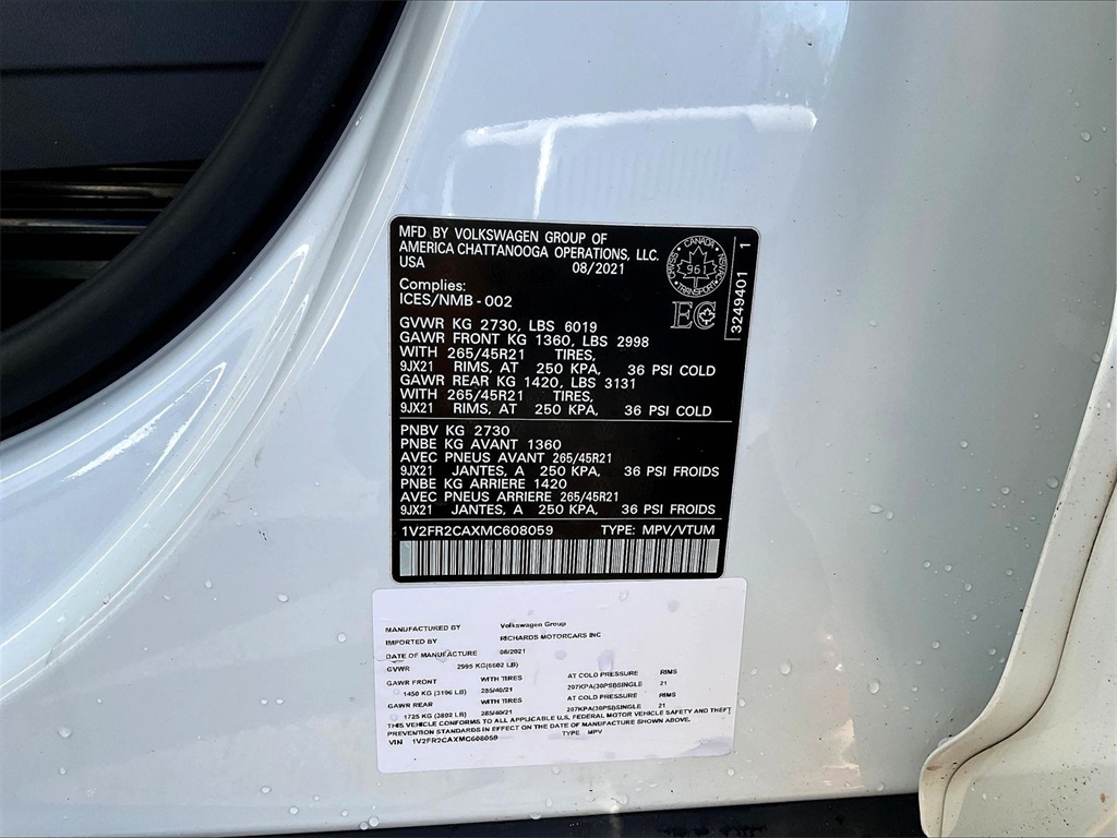 2021 Volkswagen Atlas 3.6L V6 SEL Premium R-Line - Photo 31