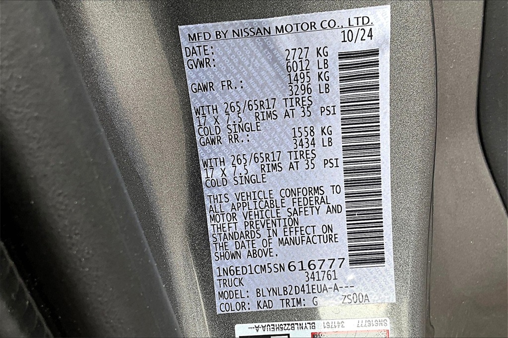 2025 Nissan Frontier SV - Photo 36