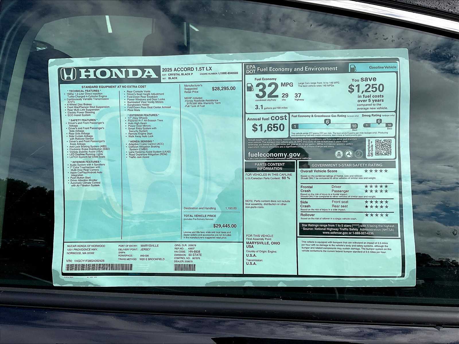 2025 Honda Accord LX - Photo 18