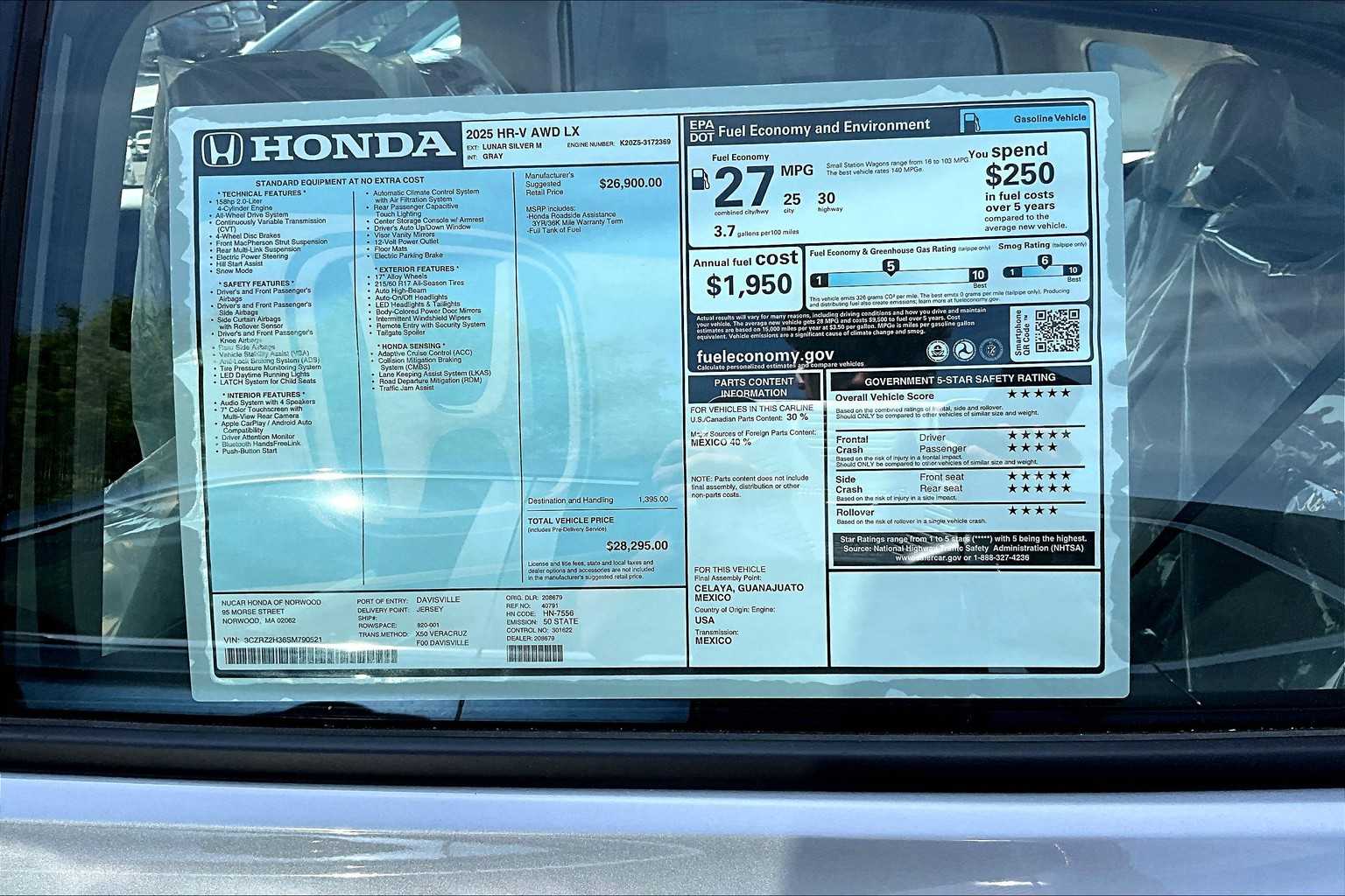 2025 Honda HR-V LX - Photo 17