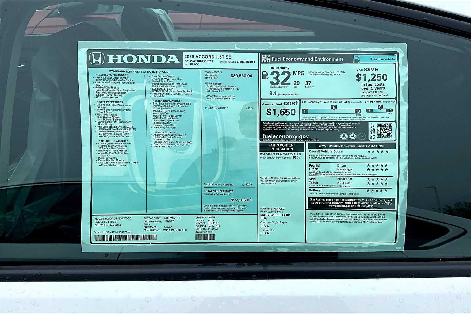 2025 Honda Accord SE - Photo 17