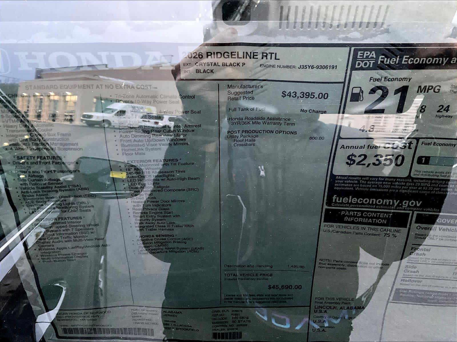 2026 Honda Ridgeline RTL - Photo 18