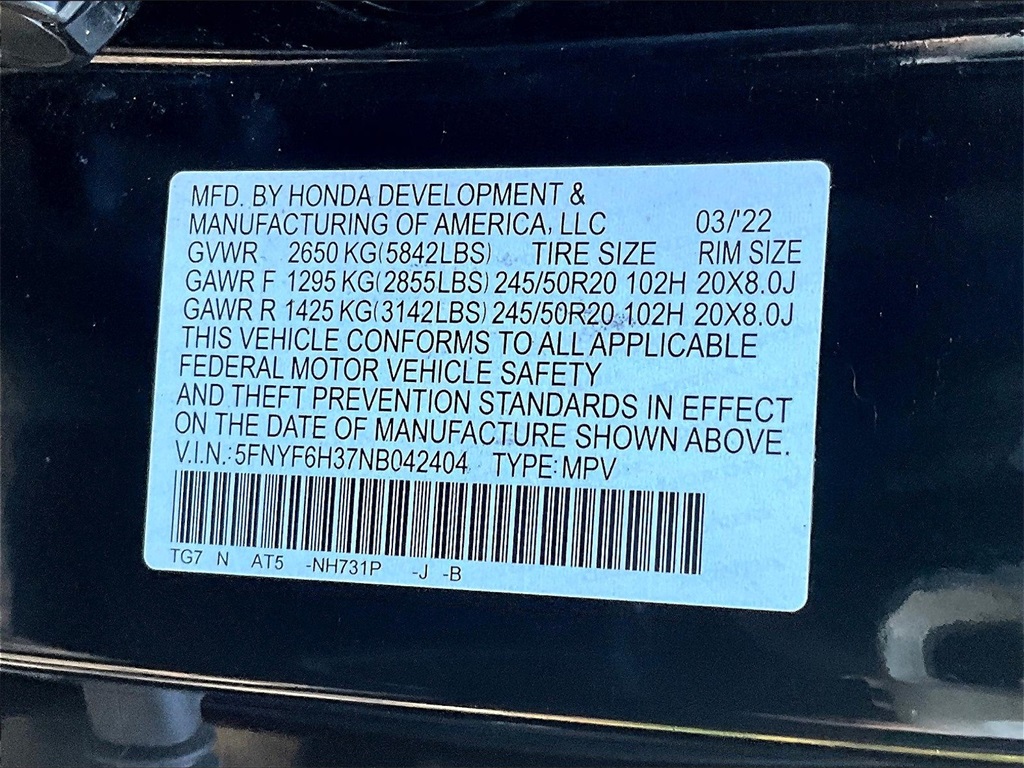 2022 Honda Pilot Sport - Photo 37