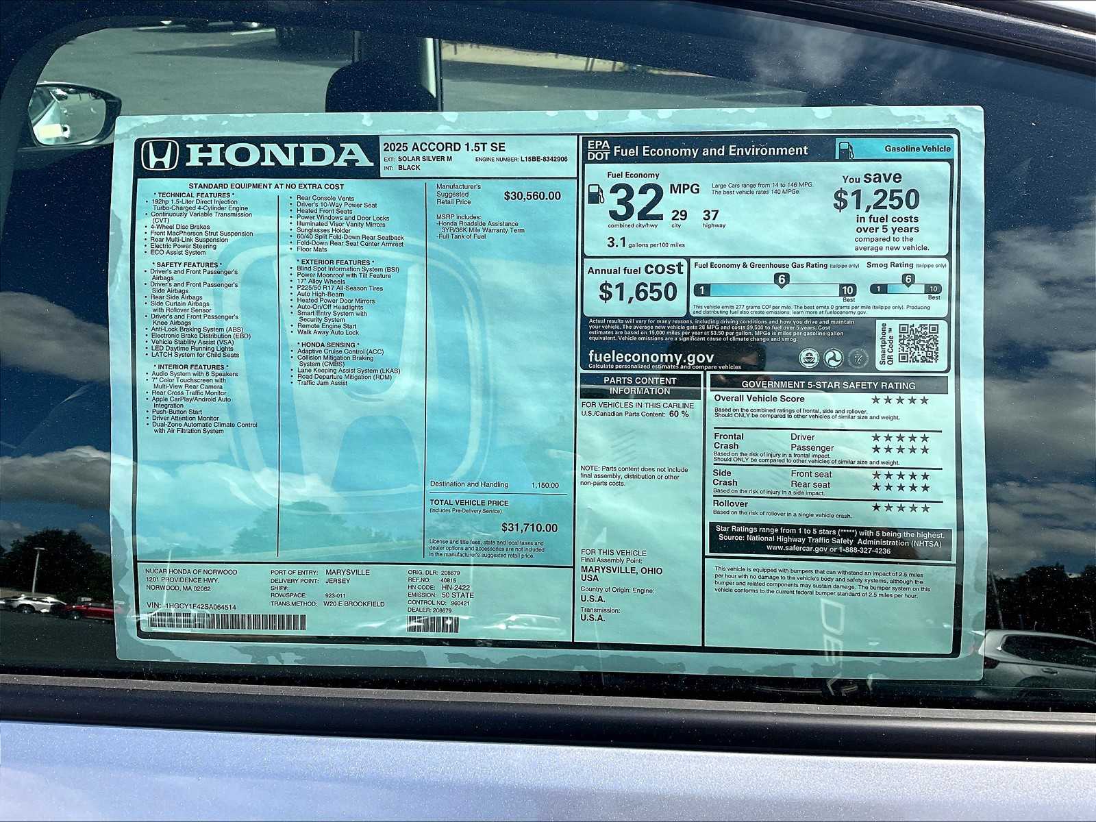 2025 Honda Accord SE - Photo 18