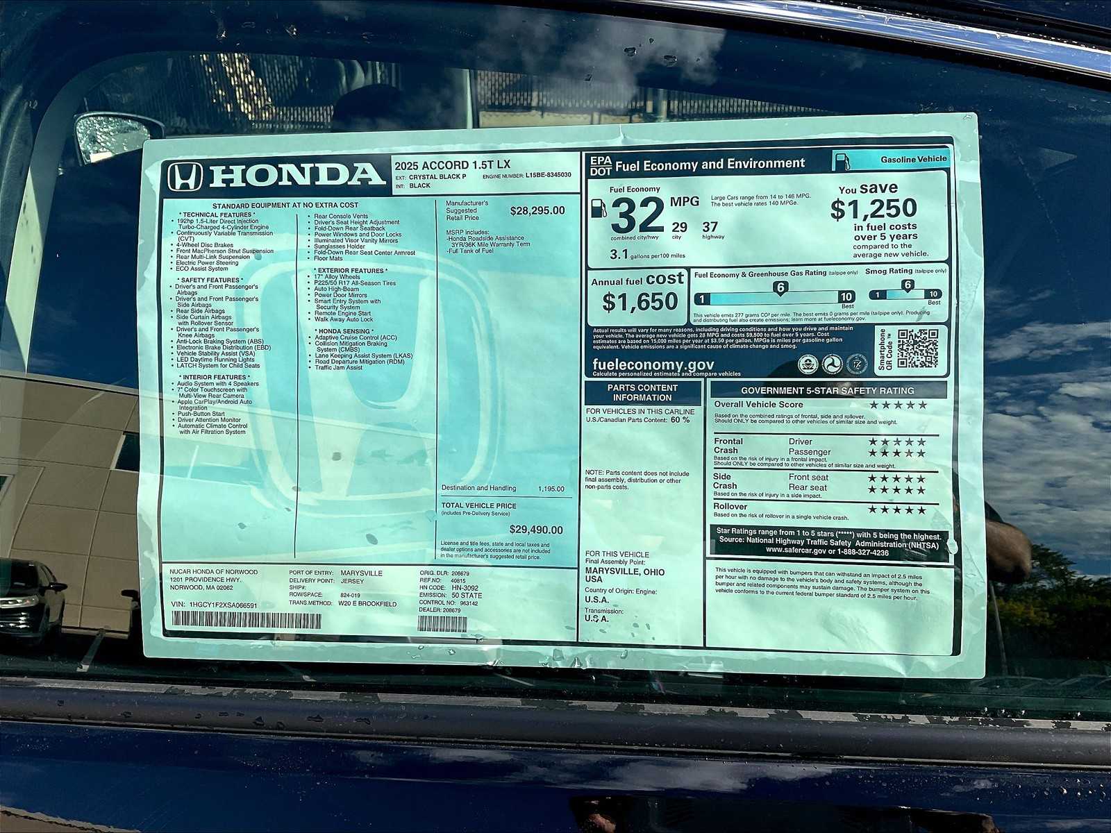 2025 Honda Accord LX - Photo 18