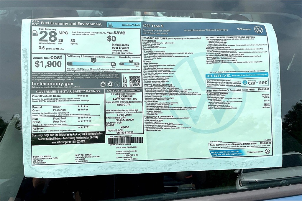 2025 Volkswagen Taos 1.5T S - Photo 17
