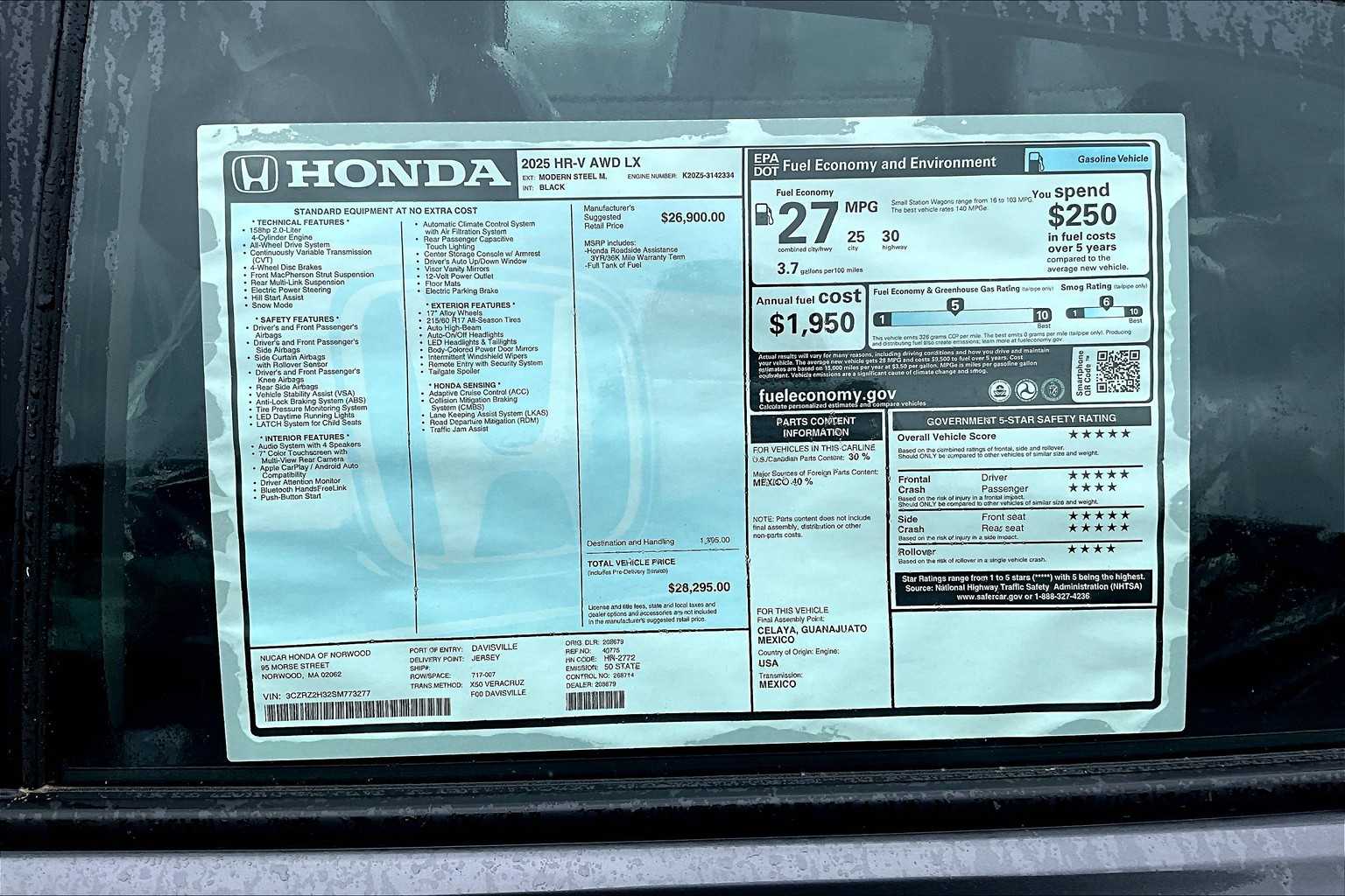 2025 Honda HR-V LX - Photo 17