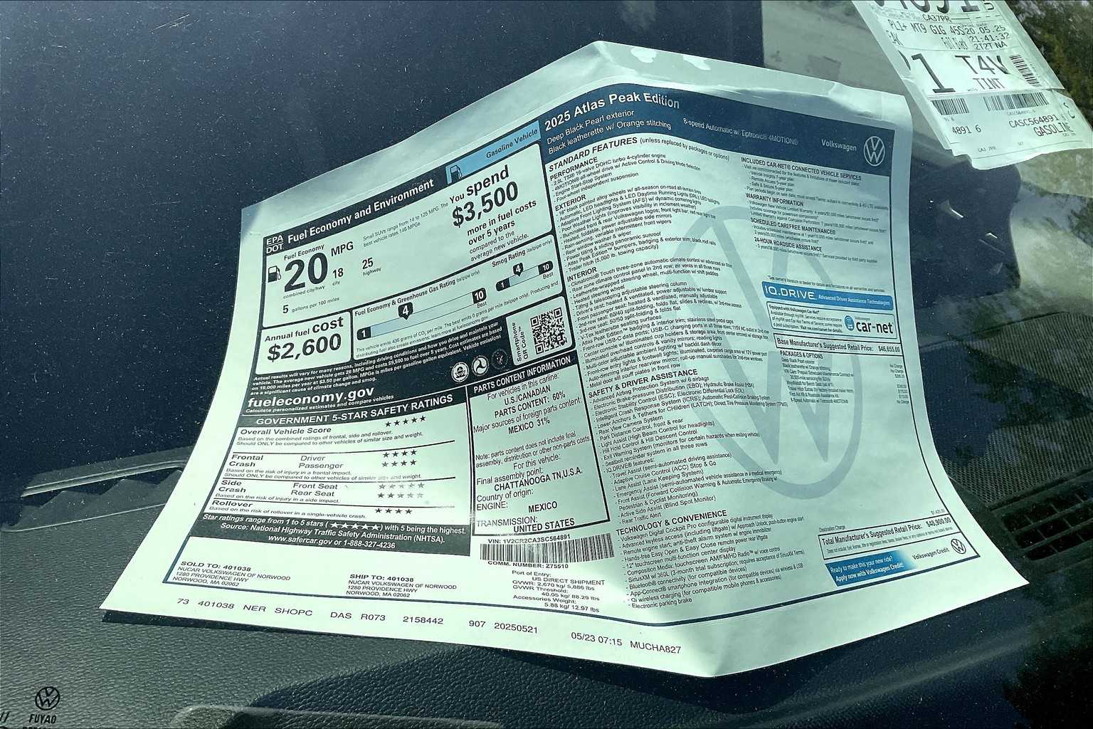 2025 Volkswagen Atlas 2.0T Peak Edition - Photo 18