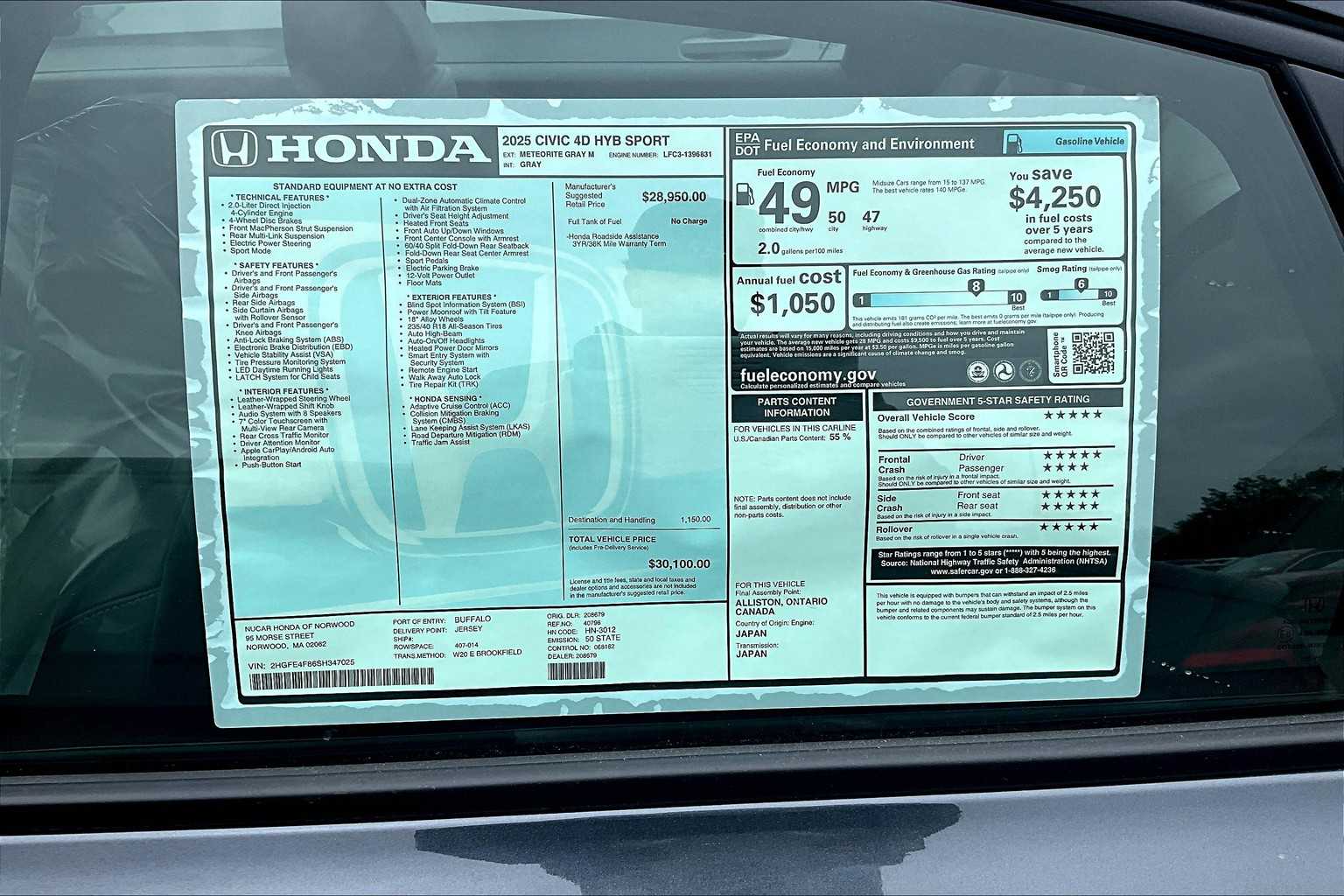 2025 Honda Civic Hybrid Sport - Photo 17
