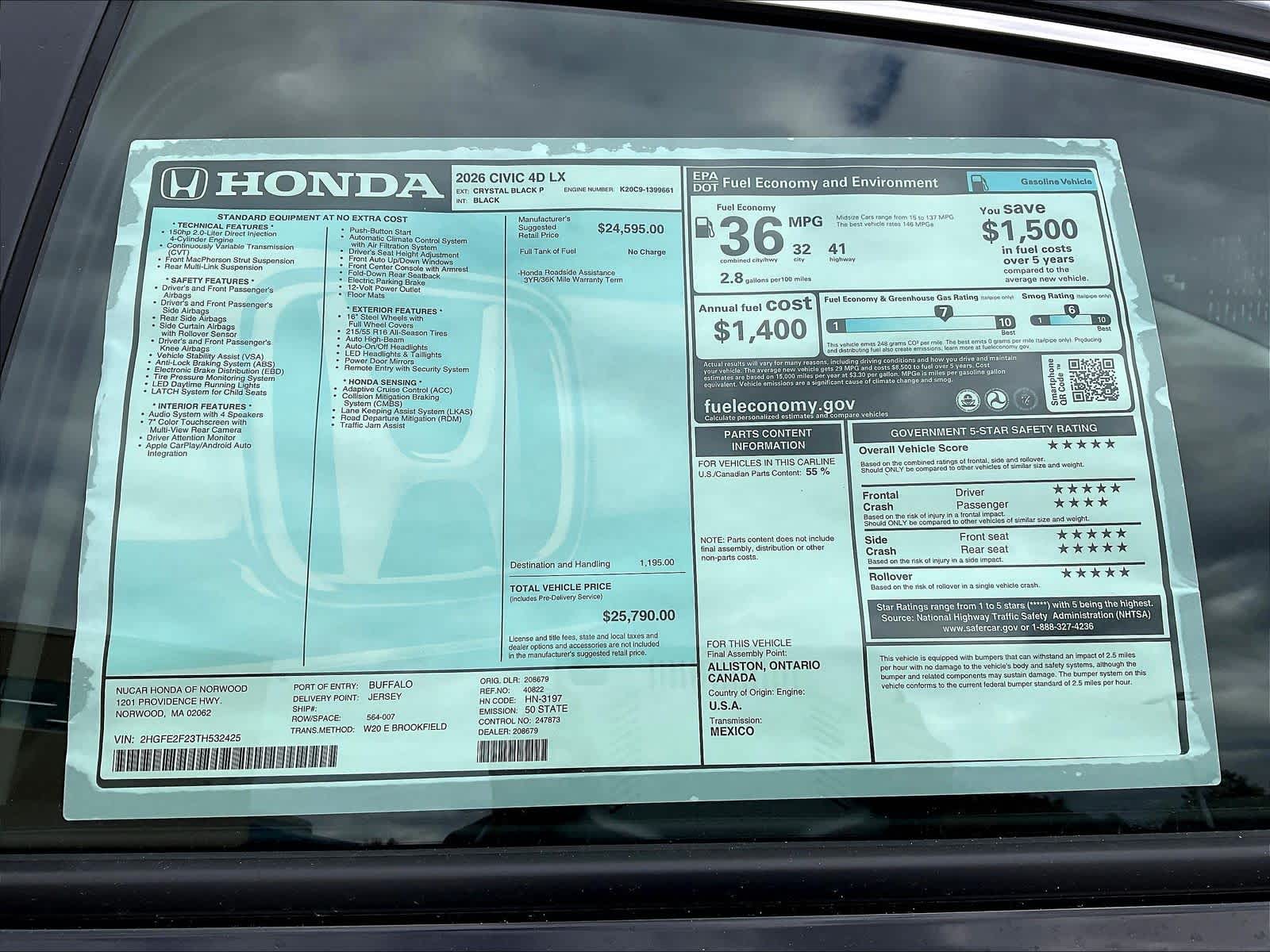 2026 Honda Civic LX - Photo 18