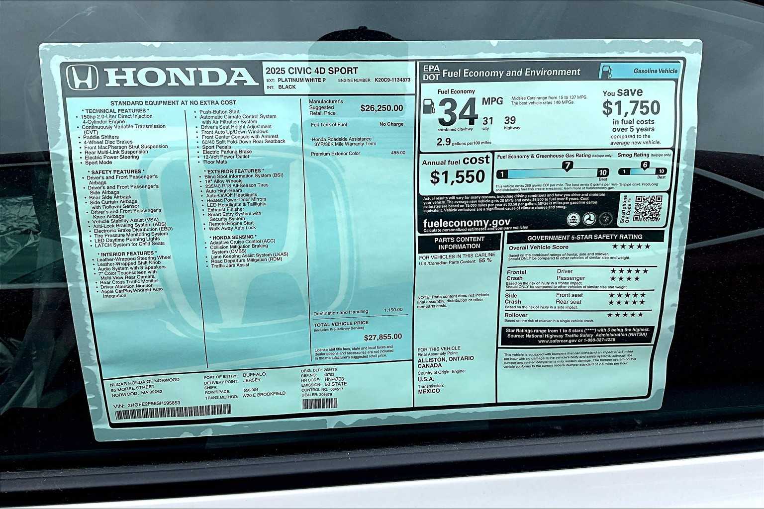 2025 Honda Civic Sport - Photo 17