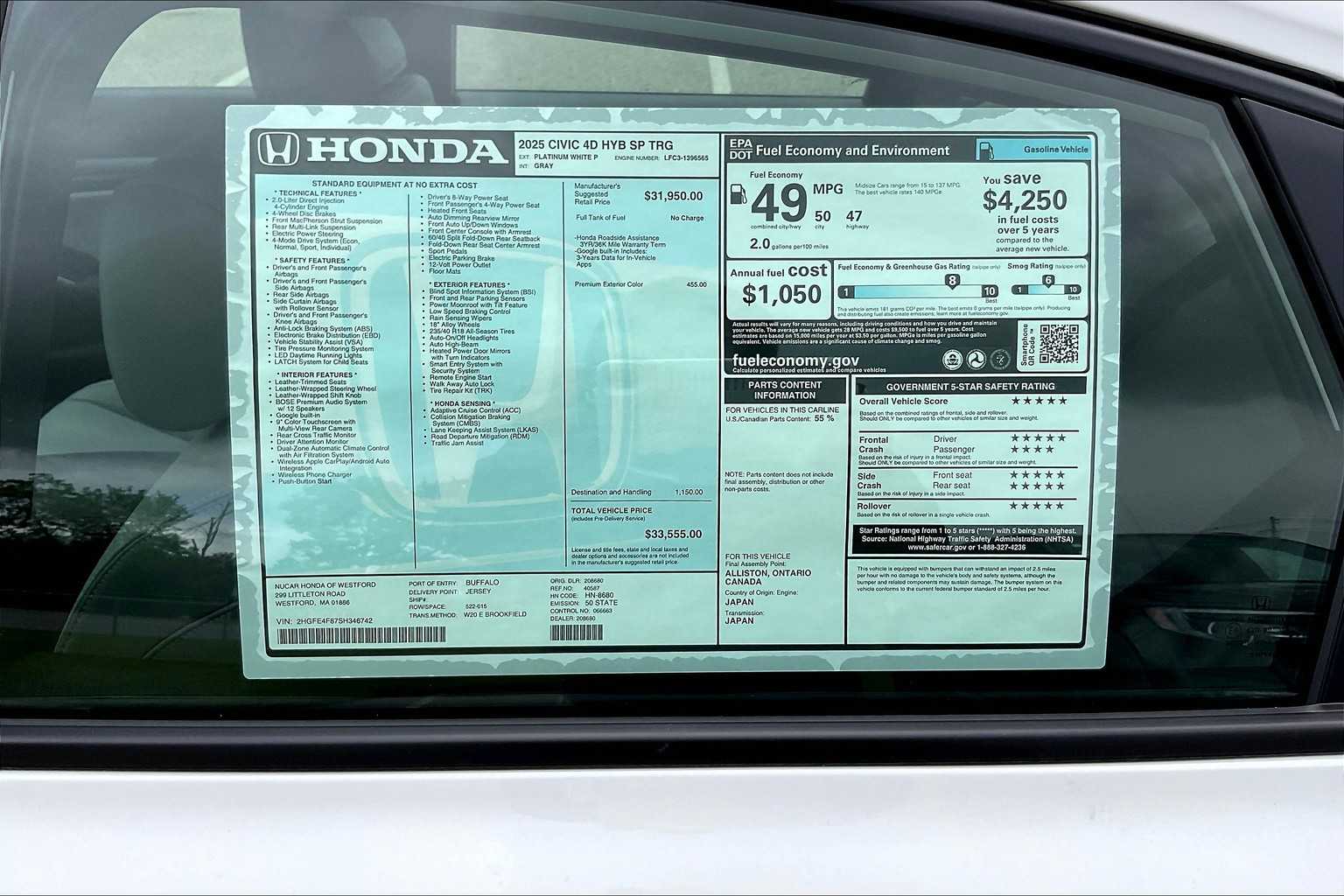2025 Honda Civic Hybrid Sport Touring - Photo 17