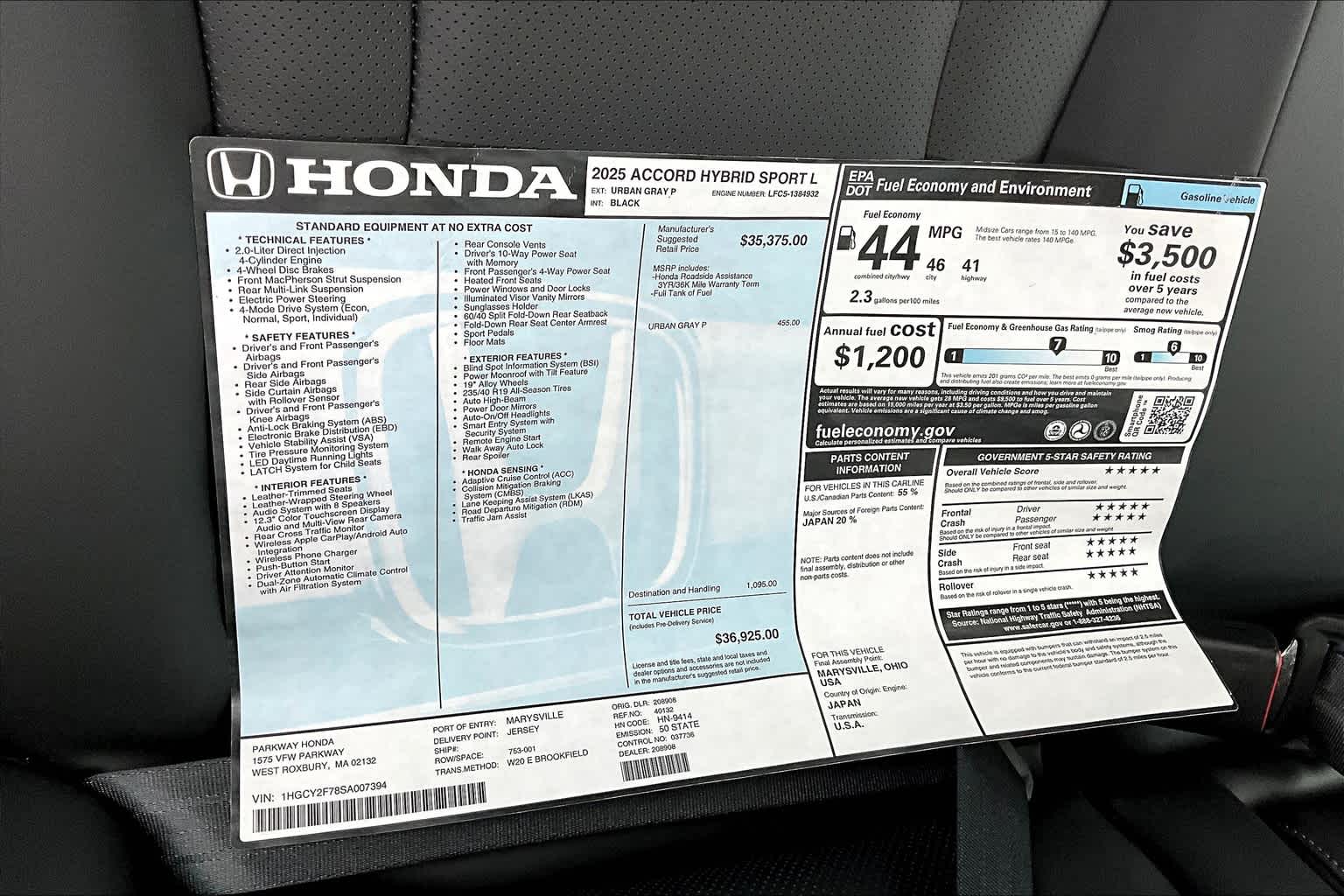 2025 Honda Accord Hybrid Sport-L - Photo 17