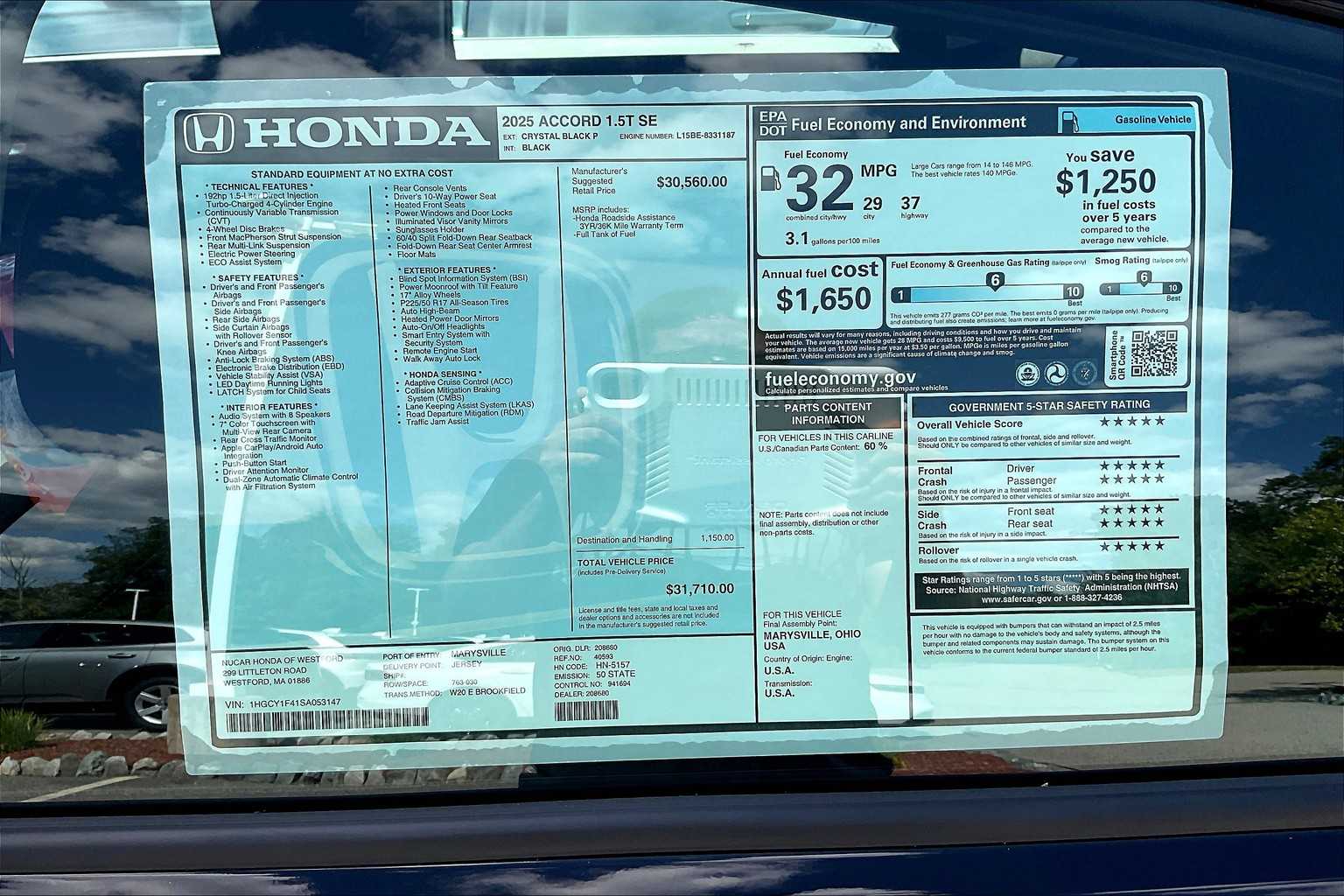 2025 Honda Accord SE - Photo 14