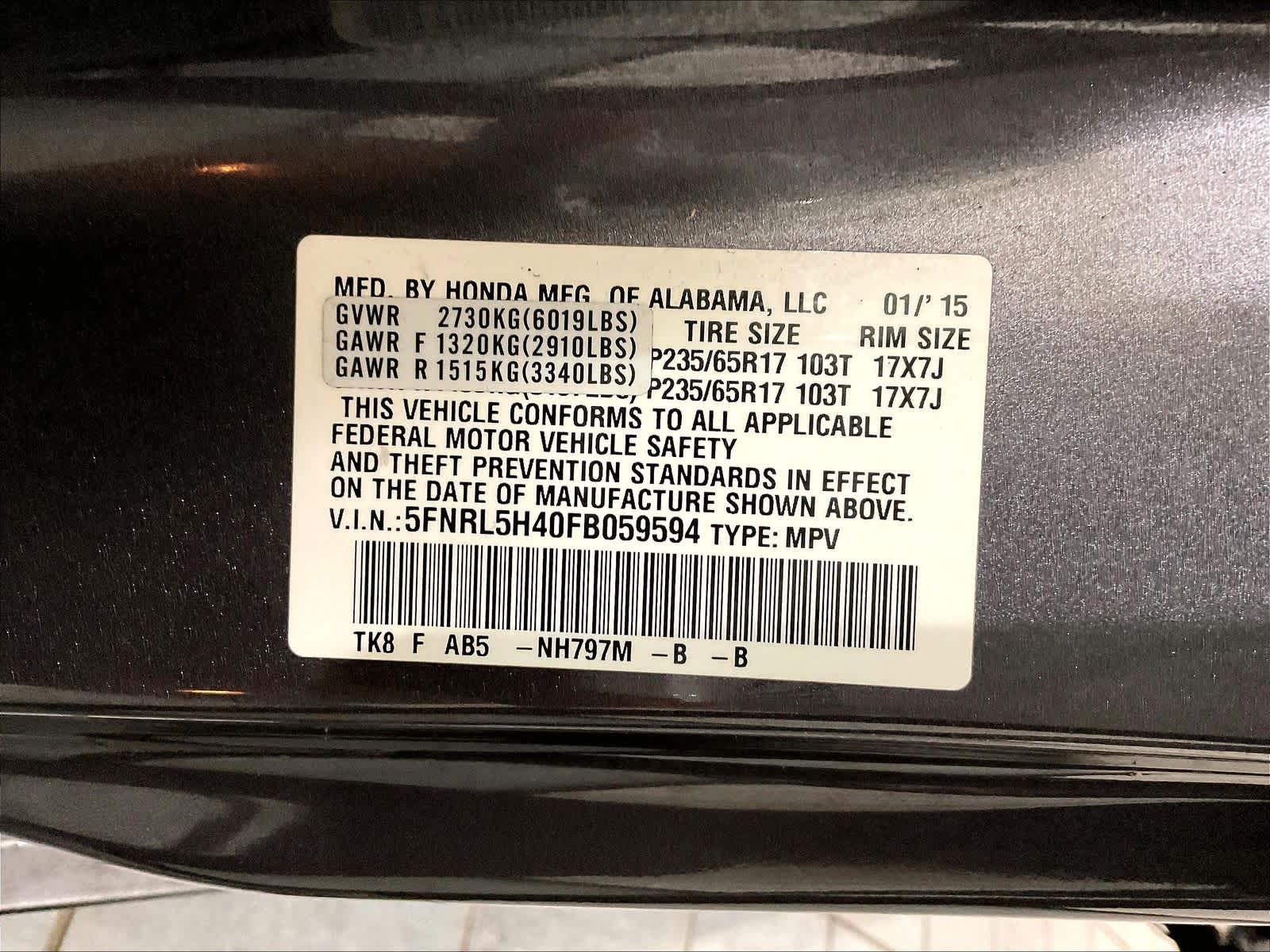 2015 Honda Odyssey EX - Photo 35