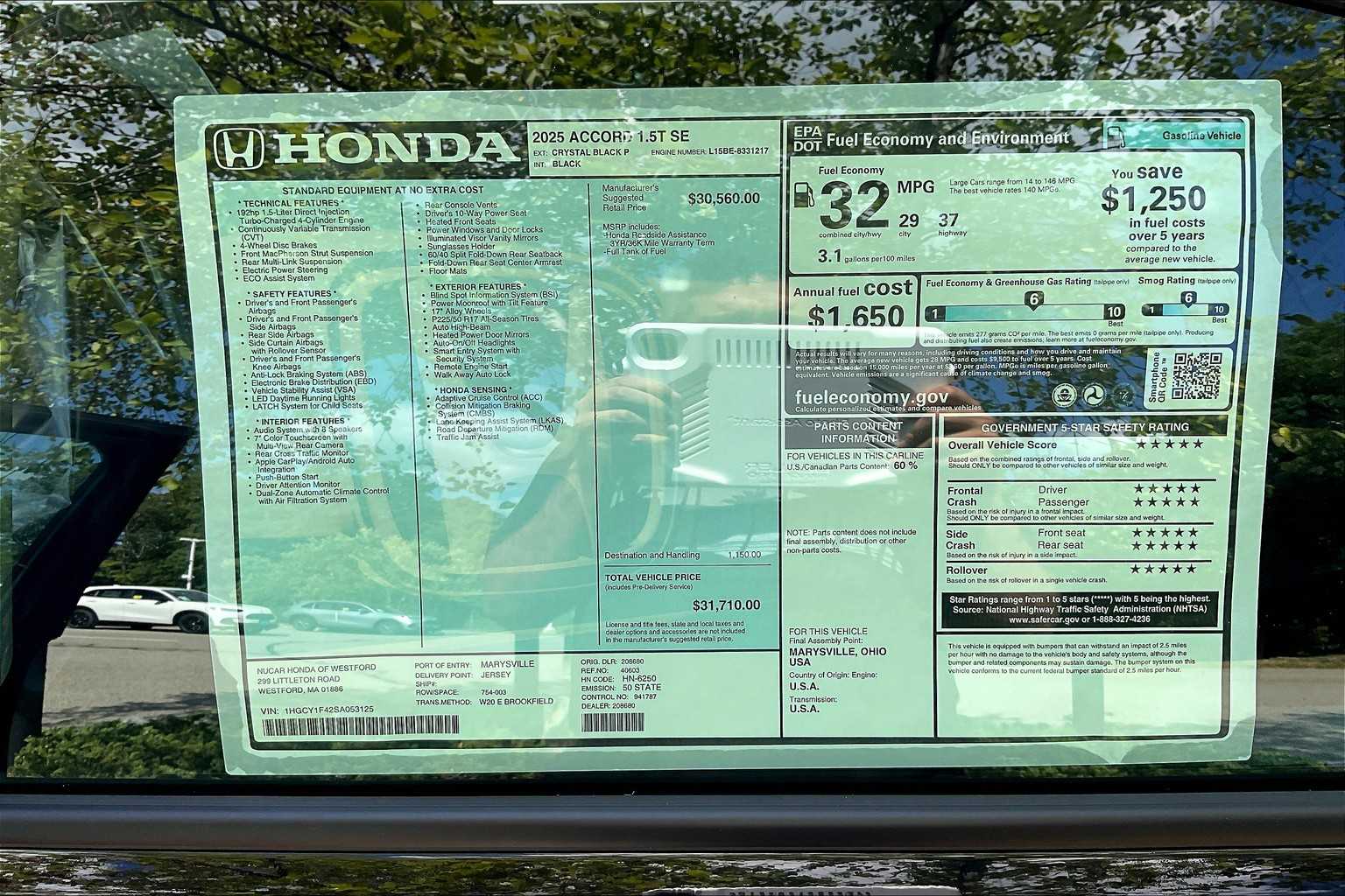 2025 Honda Accord SE - Photo 14