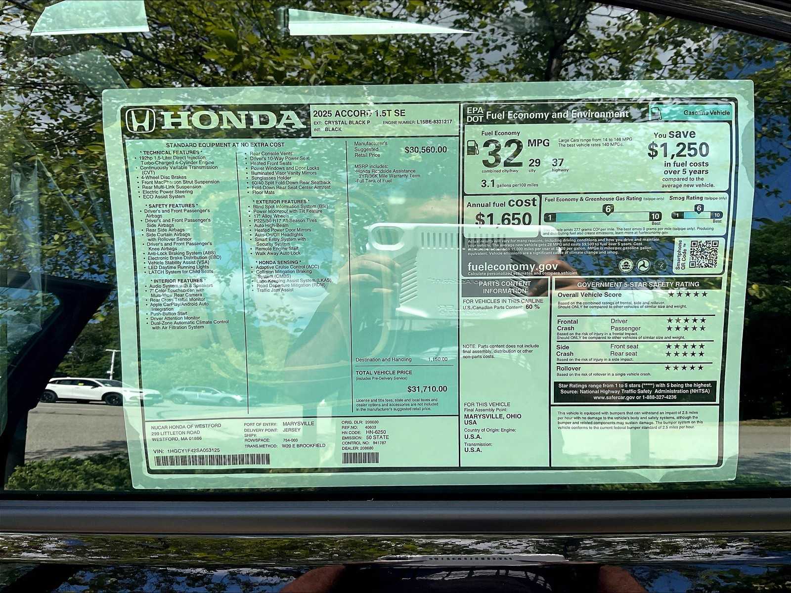 2025 Honda Accord SE - Photo 17