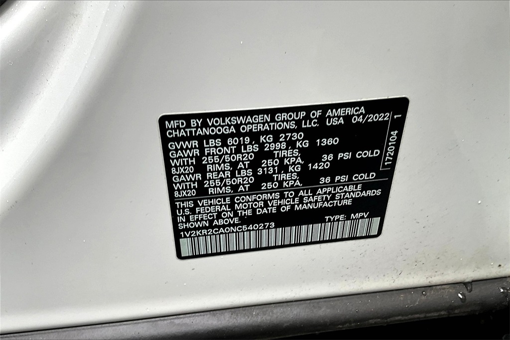 2022 Volkswagen Atlas 3.6L V6 SE w/Technology - Photo 6