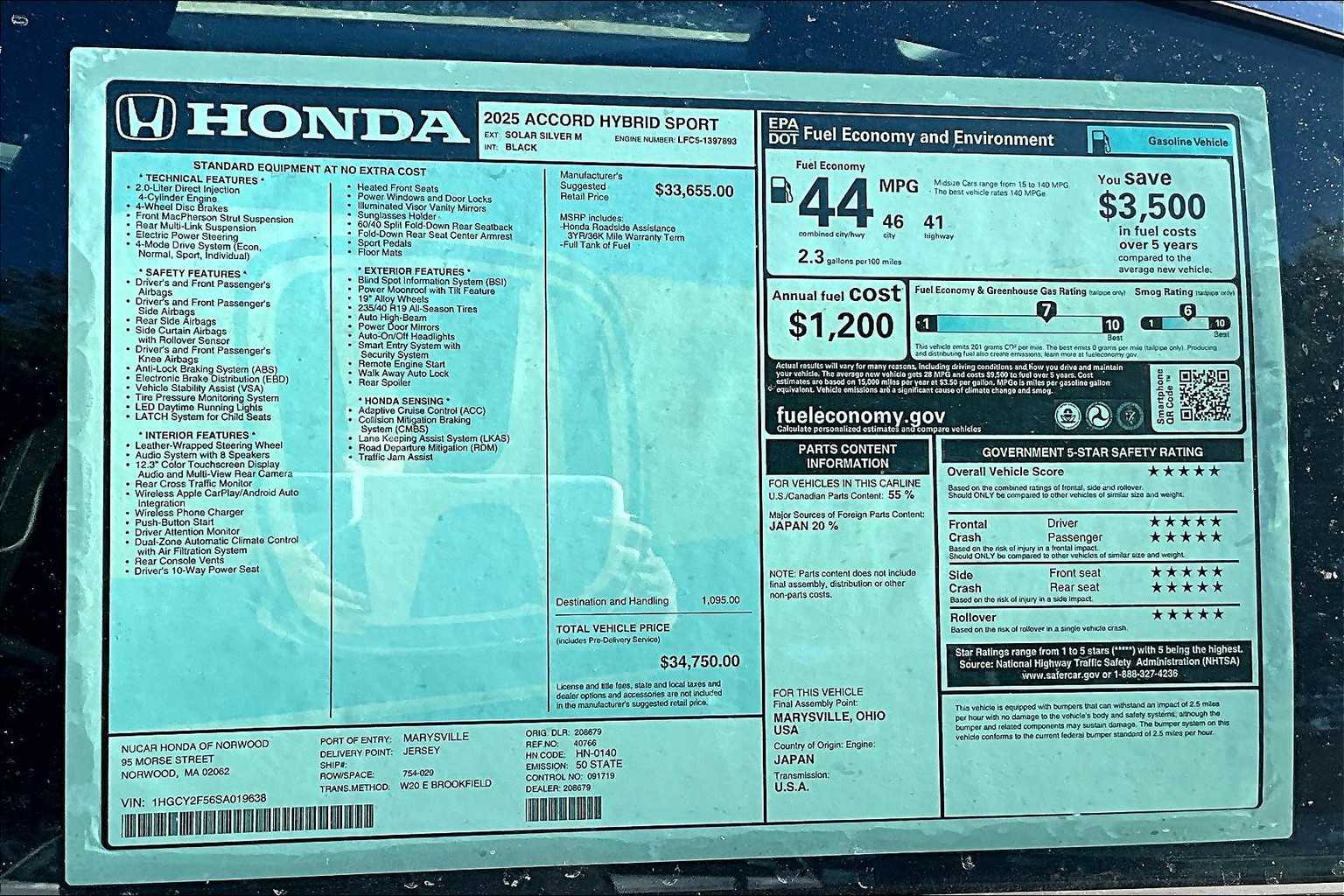 2025 Honda Accord Hybrid Sport - Photo 17