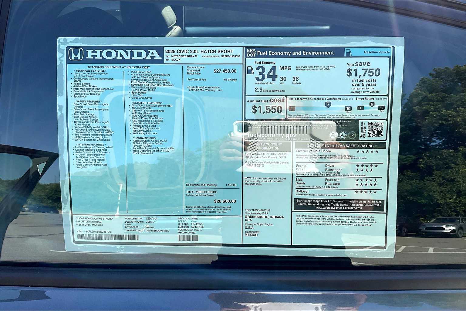 2025 Honda Civic Hatchback Sport - Photo 17