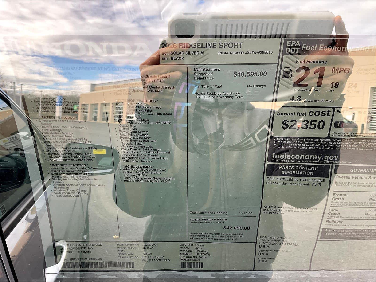 2026 Honda Ridgeline Sport - Photo 18