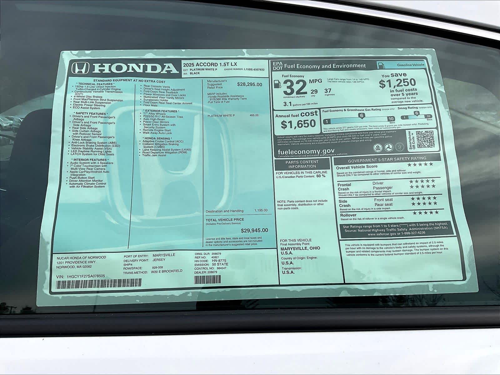 2025 Honda Accord LX - Photo 18