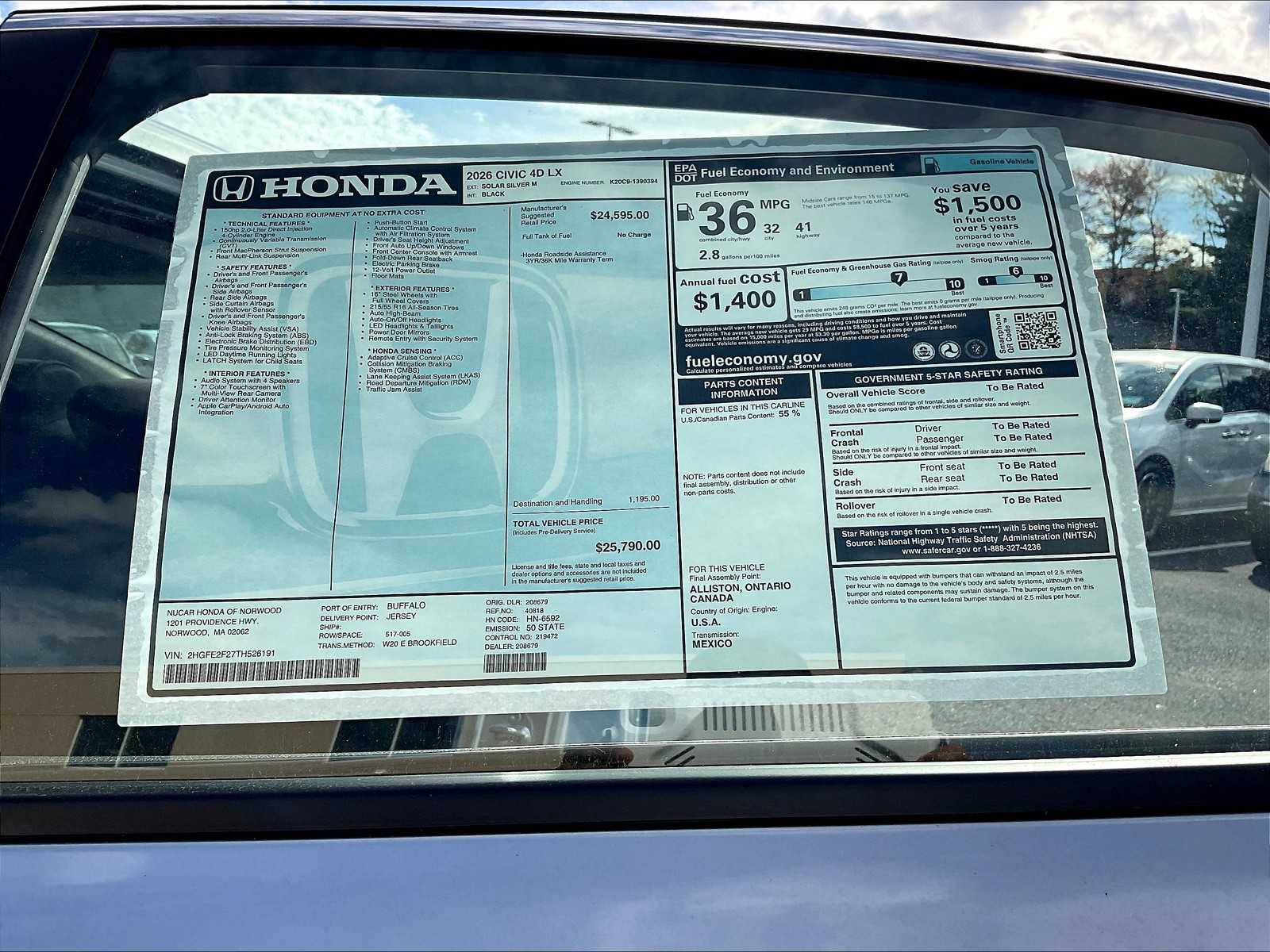 2026 Honda Civic LX - Photo 18