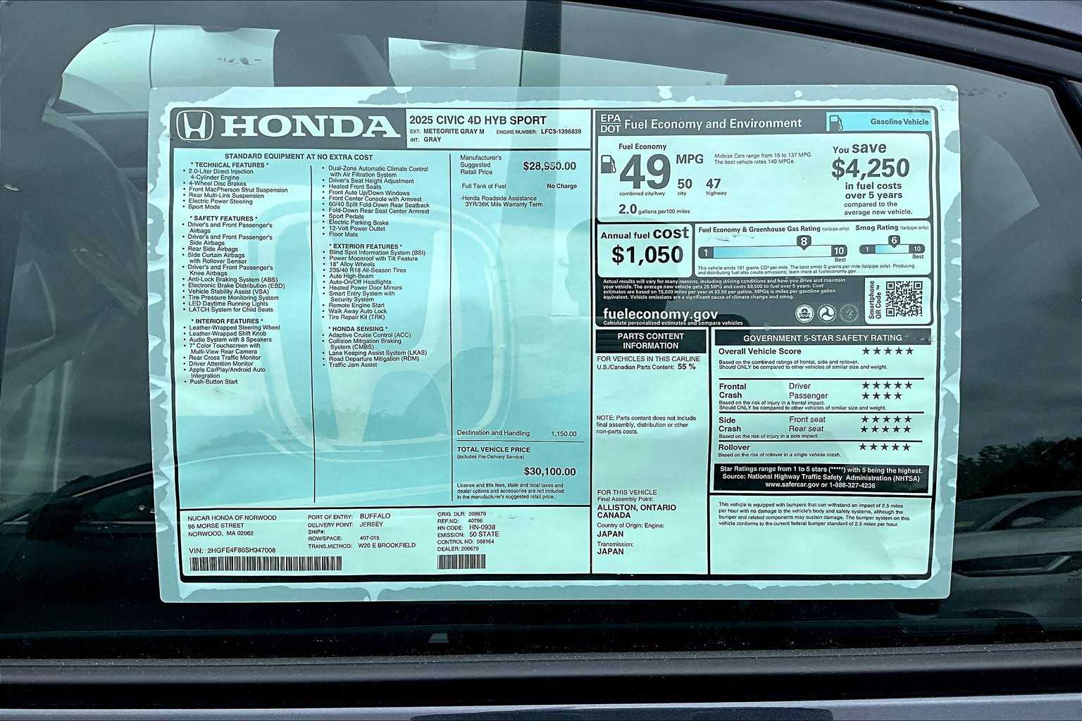 2025 Honda Civic Hybrid Sport - Photo 17