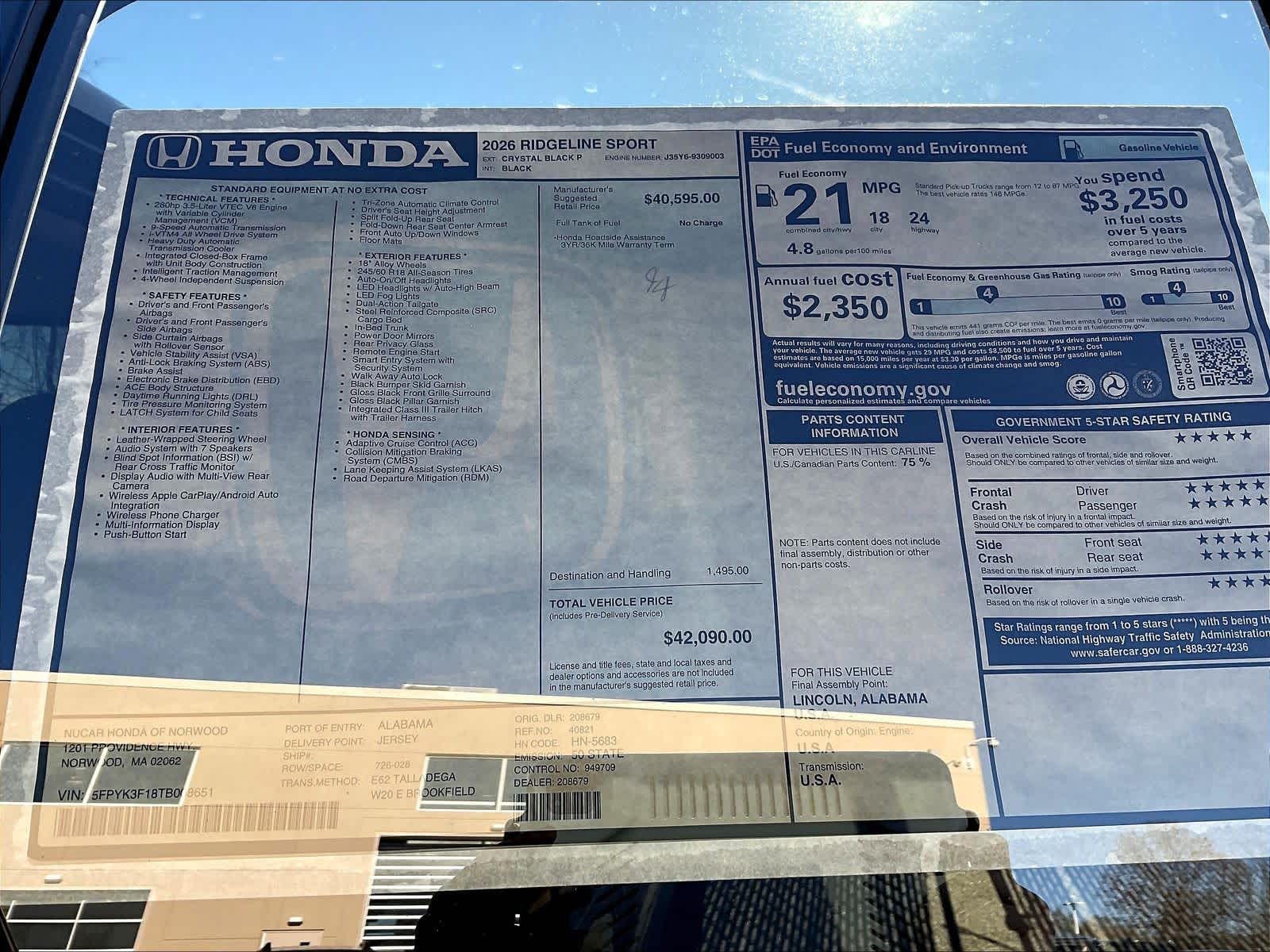 2026 Honda Ridgeline Sport - Photo 18